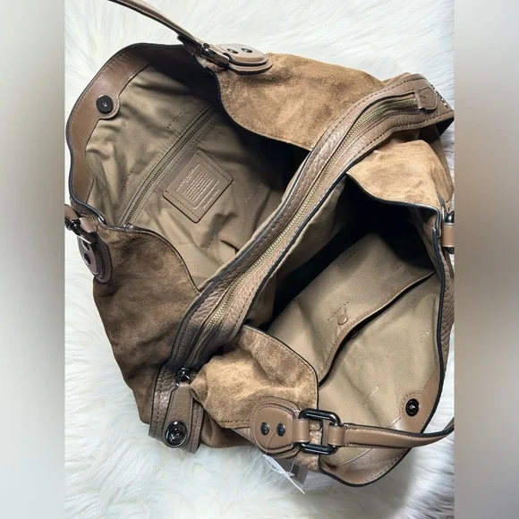 COACH Edie Leather Suede Shoulder Bag - Picture 4 of 7